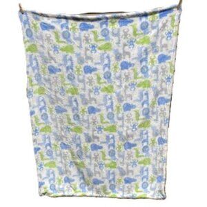 Baby Zoo Animal Soft Fleece Blanket Blue Cozy UNISEX Baby Blanket 43 x 32 inch